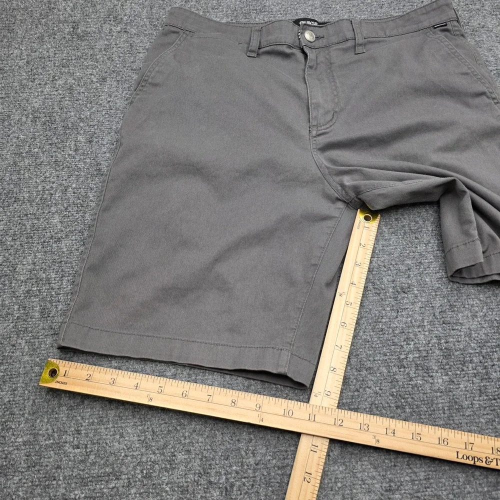Quiksilver Mens Chino Shorts‎ Sz 34 Regular Gray Casual Flat Front Twill Stretch